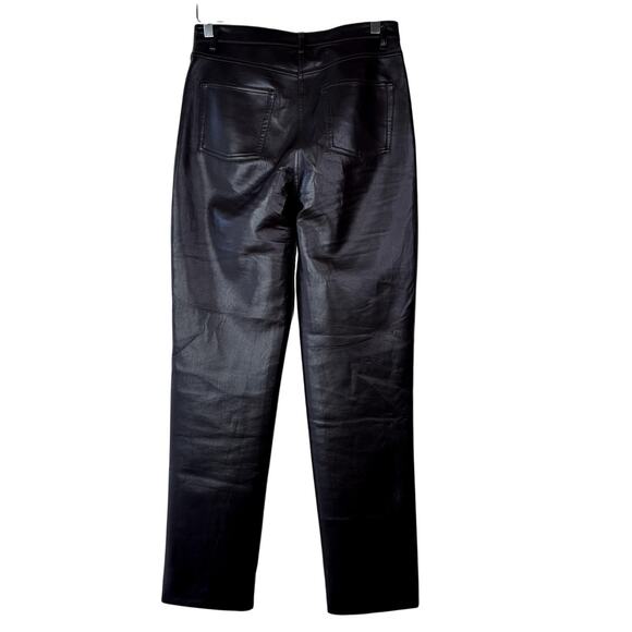 Aritzia Wilfred The Melina Pant High Waisted Vegan Leather Pants Straight Leg 6 - Picture 6 of 9